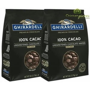 Ghirardelli 100% Cacao L'alcool au chocolat non sucré Wafers – Massure de Cacao pur pour la cuisson professionnelle, 5 lb. Sacs (2/Case En vrac – 10 Total des dépenses