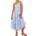 thumbnail image 1 of EGNMCR Robes d'Été Femmes Tendance 2024 Robe Bohème d'Été pour Femmes Imprimée Épaule Sans Manches Smockée Fluide à Volants Plage Maxi, 1 of 5