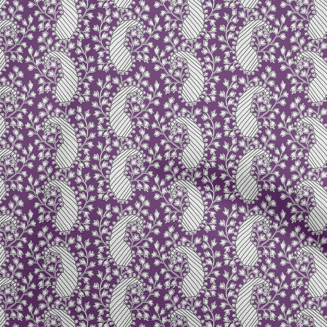 oneOone Georgette Viscose Purple Fabric Block Sewing Craft Projects Fabric Prints By Yard 42 Inch Wide-48