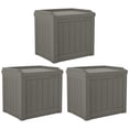 thumbnail image 1 of Suncast Coffre de Terrasse Extérieur de 22 gal pour Petit Patio avec Siège de Rangement, Pierre (Lot de 3), 1 of 9