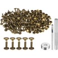 thumbnail image 1 of 200 Sets Leather Rivets 12 x 8mm Metal Double Cap Rivet Snaps Studs Fasteners with 3pcs Setting Tools Rivets for Leather Craft DIY Repair Decoration, Bronze, 1 of 7