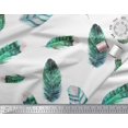 thumbnail image 2 of Soimoi Green Rayon Fabric Artistic Feather Decor Fabric Printed Yard 42 Inch Wide, 2 of 3
