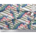 thumbnail image 3 of Soimoi Poly Georgette Fabric Stripe,Floral & Peacock Bird Fabric Prints by Yard 52 Inch Wide, 3 of 3