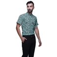 thumbnail image 2 of BESTMAN Slim Fit Shirts For Men Button Down Short Sleeve Printed Shirts For Boys, 2 of 5