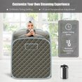 thumbnail image 3 of Portable Steam Sauna w/ 9-gear Adjustable Temperature & Herbal Box Grey, 3 of 9