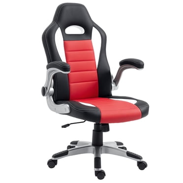 HOMCOM Racing Gaming Chair PU Leather Computer Chair with Flip Up Armrest