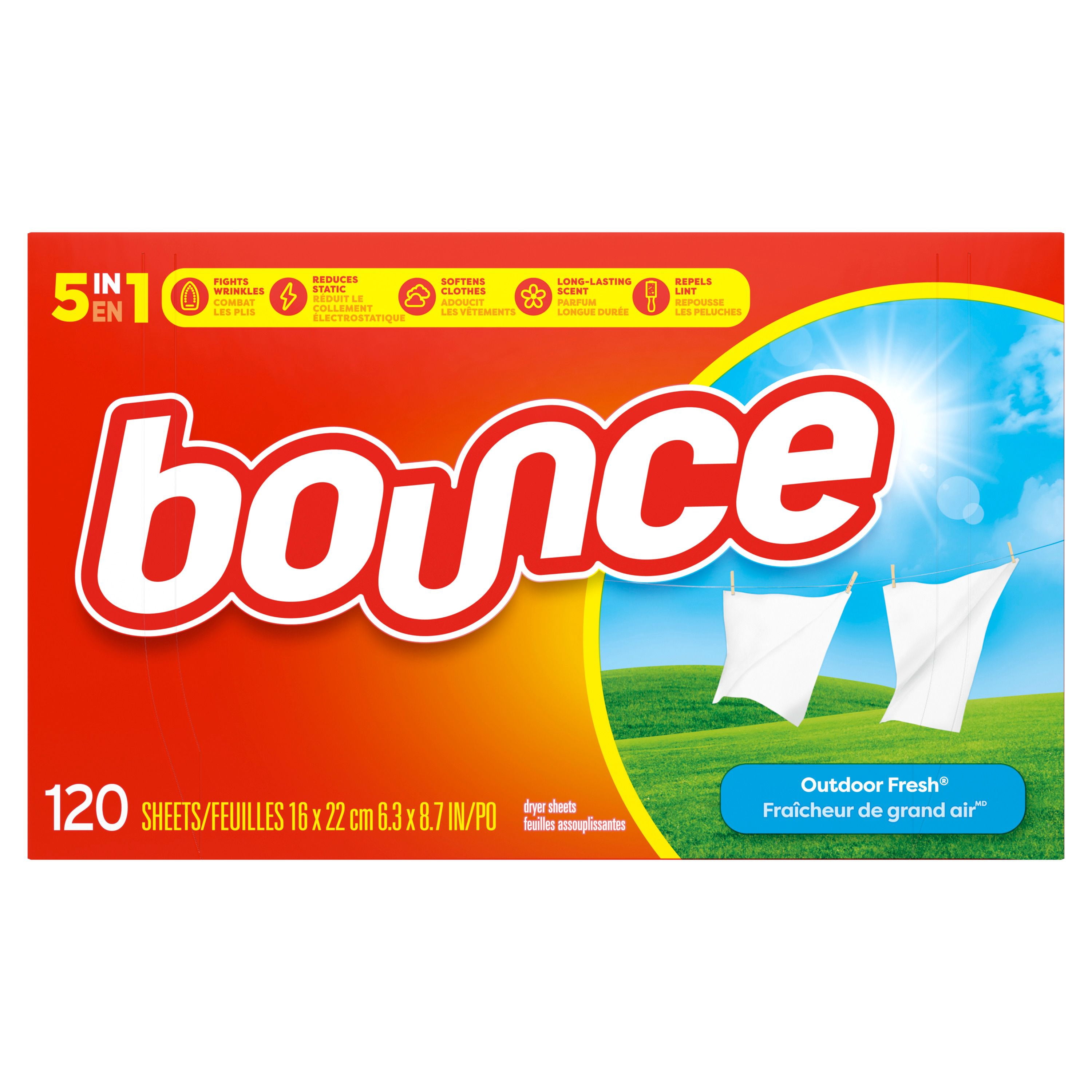 Bounce Fabric Softener Sheets, Outdoor Fresh Scent 120CT