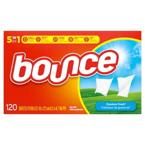 Bounce Draps d'adoucissement de tissu, parfum frais extérieur 120CT