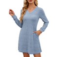 thumbnail image 2 of RKSTN Dresses for Women Spring Dots Solid Color Long Sleeve Closed Temperament Dress Loose Fitting Dresses, 2 of 5