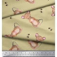 thumbnail image 3 of Soimoi Beige polyester Crepe Fabric Footprints & Mouse Kids Printed Craft Fabric by the Yard 52 Inch Wide, 3 of 5