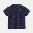 thumbnail image 4 of Toddler Boys T-Shirts Summer Solid Short Sleeve Cute Cartoon Print Button Tee Blouse Spring Shirts For Boy 2-3T, 4 of 7