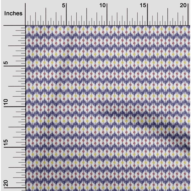 oneOone Cotton Poplin Fabric Chevron Ikat Print Fabric By Yard 56 Inch Wide