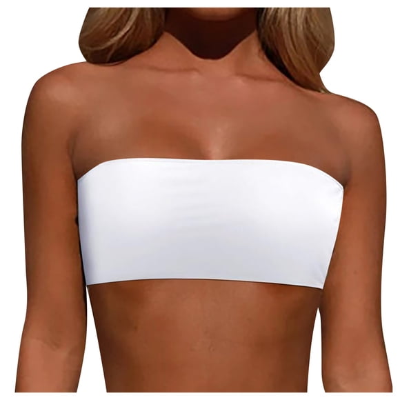 2025 Femmes Bretelle d'Épaule Amovible Haut Tube Rembourré Hauts de Maillot de Bain Haut de Bikini Sans Bretelles Bandeau Haut de Bain Haut Tube Soutiens-Gorge pour Femmes Haut Tube Maillot de Bain