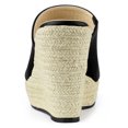thumbnail image 2 of BLISSFUL STEP Chaussures pour Femmes Talon Compensé Bout Ouvert Espadrilles Mules à Plateforme Noir 7,5, 2 of 7