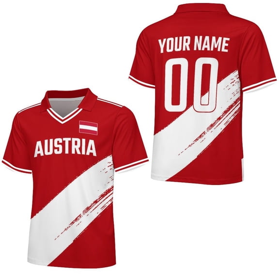 Maillot de Soccer Autriche Personnalisé 2026 Chandail avec Nom et Numéro Personnalisés pour Hommes Femmes Enfants Style National Country Maillot de Fan de Soccer
