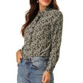 thumbnail image 4 of INSPIRE CHIC Chemise Décontractée à Manches Longues Imprimé Floral Col Montant pour Femmes, 4 of 6
