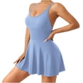 thumbnail image 2 of Ovzne Robes pour Femmes Robe Femme Mode Aguichant Ajustée Décontractée Solide Combinaison de Yoga Shorts Corset Robe d'Été Liquidation, 2 of 3