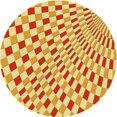thumbnail image 1 of Ahgly Company Tapis Rond Lavable en Machine Intérieur Transitionnel Orange Rouge Orange, 7 Pieds Rond, 1 of 7