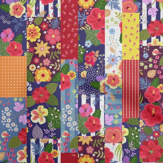 oneOone Cotton Cambric Red Fabric Asian Mix Floral Sewing Craft Projects Fabric Prints By Yard 56 Inch Wide