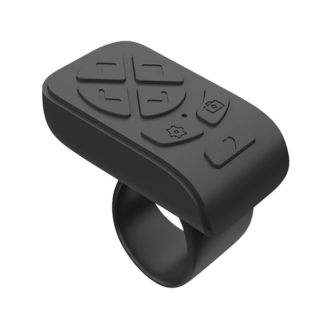 Télécommande Bluetooth Compacte Noire avec Recharge USB‐C pour un Contrôle Mains Libres des Appareils