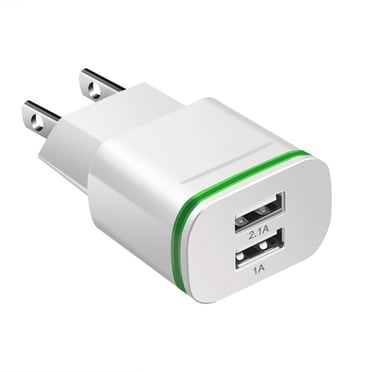 Maoww 2 Ports LED Light USB Charger 5v 2A Mobile Phone Wall Adapter White Black Travel Micro Charging Cube