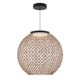 thumbnail image 1 of Artika Benson Exotic Integrated LED Pendant Light, Black and Rattan, 1 of 9
