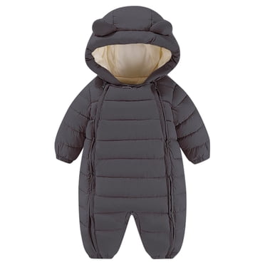 Posijego Unisex Baby Girls Boys Winter Puffer Snowsuit Long Sleeve Lightweight Warm down Jumpsuit with Hooded