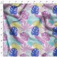 thumbnail image 4 of Soimoi Pink Modal Satin Fabric Tropical Leaves Print Fabric by the Yard 42 Inch Wide, 4 of 5