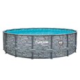 thumbnail image 2 of Funsicle 16ft x 48in Round Oasis Designer Above Ground Pool, Stone Slate with SkimmerPlus Filter Pump, Age 6 & up, 2 of 12