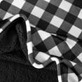 thumbnail image 3 of Bare Home Couverture de Lit en Sherpa Pelucheuse - Duveteuse et Douce - Réversible - Légère - Lit Simple/simple TG, Carreaux Buffalo - Blanc/noir, 3 of 4