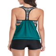 thumbnail image 2 of Women Summer Tankini Set Scoop Neck Padded Tank Tops Swim Shorts, 2 of 6