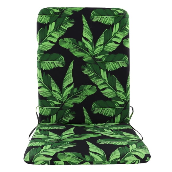 Indoor Outdoor High Back Chair Cushion Foam Filled Integrated Seat Backrest with 4 Leaf Patterns for Patio and Living Spaces
