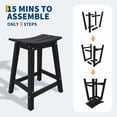 thumbnail image 4 of Tabouret de Bar – Chaise de Patio d'Extérieur en HDPE Résistante aux Intempéries, Hauteur Comptoir – Résine Robuste, Repose-Pieds Ergonomique – pour Terrasse, Balcon et Cuisine – Noir, Lot de 1, 4 of 5