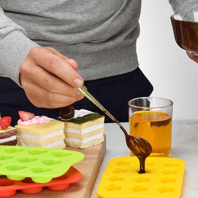 EXHUMKY 1Set Green Ice Cube Tray For Ice Cube Moulds And Jelly Baking Adults