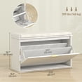 thumbnail image 3 of HOMCOM Shoe Bench with Padded Seat and Flip-Drawer for 8 Pairs, White, 3 of 10