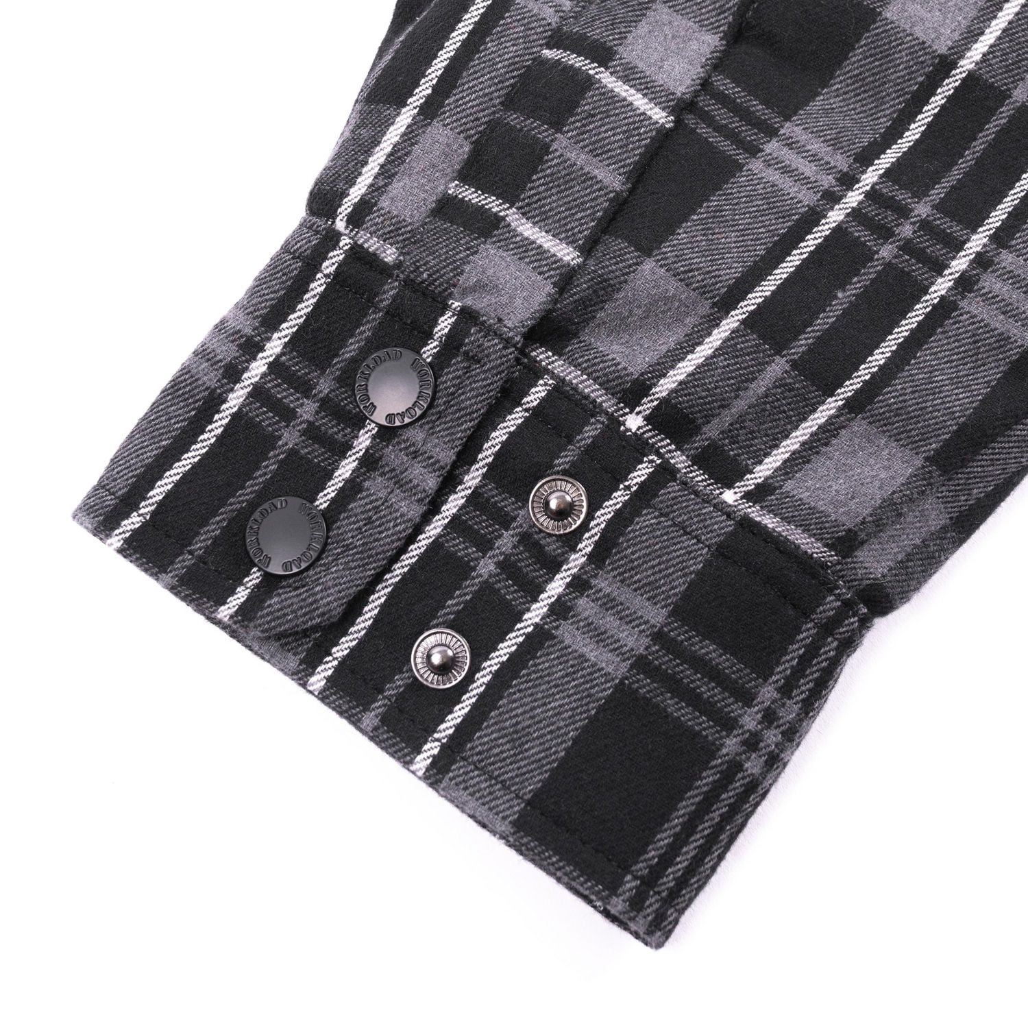 Workload Hooded Flannel Black/White Quilt-Lined Shirt Jacket