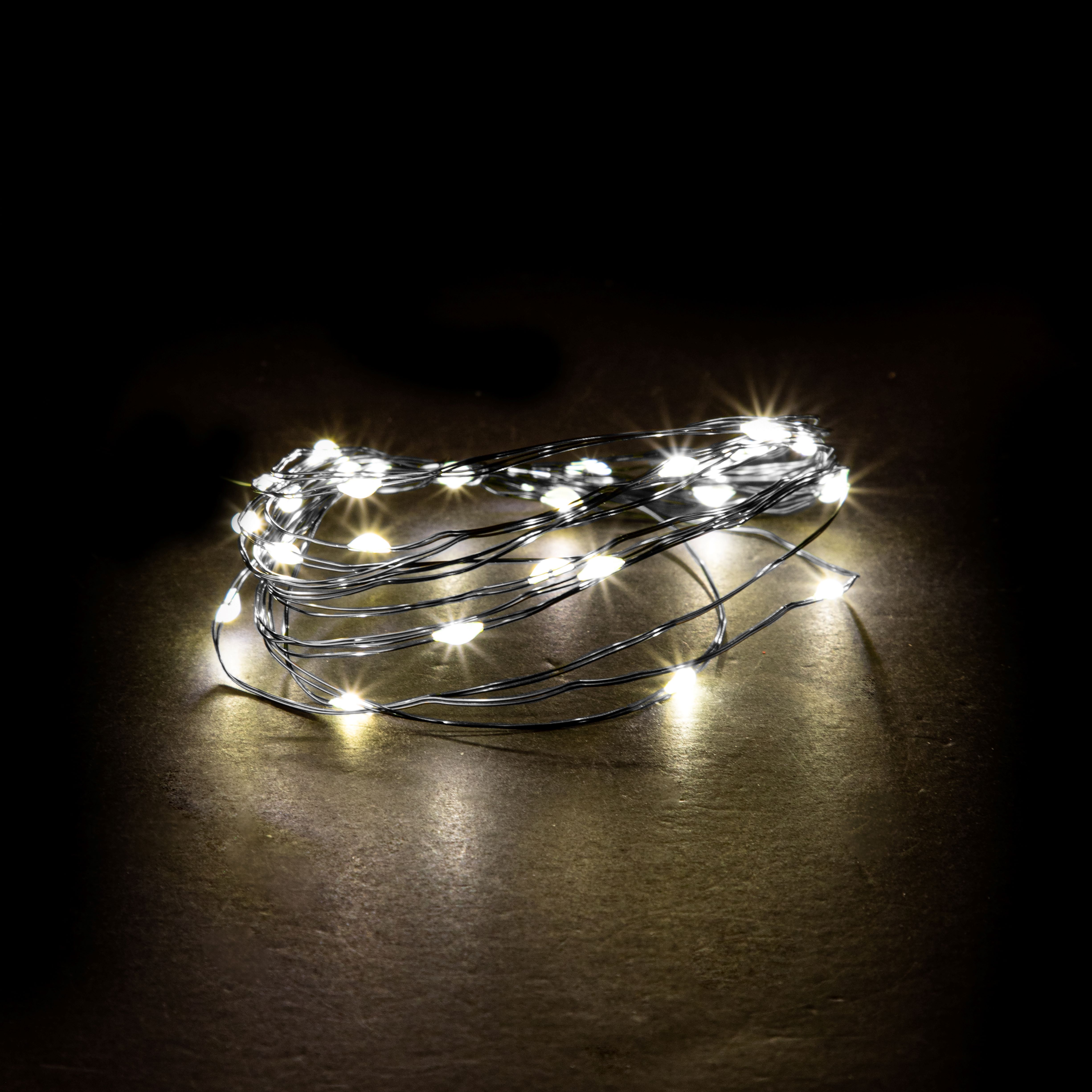 Holiday Time 30 Guirlandes Lumineuses DEL 5MM à Micro-Points, Blanc Chaud