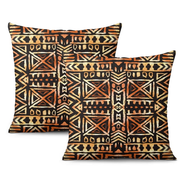 Decorative Throw Pillows Cover 16x16 Inch Boho Farmhouse Square Pillow Case for Couch Sofa Bed, Geometric Patterns Home Decor Pillows Cover, Fall Pillow Cover Cushion (2 Pack)