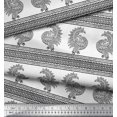 thumbnail image 3 of Soimoi Modal Satin Fabric Peacock Block Printed Craft Fabric by The Yard 42 Inch Wide, 3 of 3
