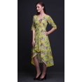 thumbnail image 2 of Bimba Robe Droite Asymétrique en Coton à Feuilles Jaunes et Renoncules Florales pour Femmes avec Poche, Robe d'Été de Fête Mi-Longue - Petit, 2 of 4