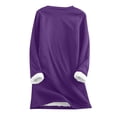 thumbnail image 4 of Vêtements d'Automne 2023 pour Femmes Col Rond Poche Peluche Épaissie Chaud Manches Longues Hauts Tenues de Sortie en Liquidation, 4 of 5