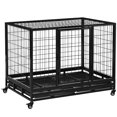 thumbnail image 1 of PawHut Cage Robuste pour Chiens Très Grands avec Roues Verrouillables et Plateau, 1 of 10