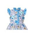 thumbnail image 4 of Girls Dress Blue Floral Vintage Ruffle Collar Flutter Flare Sleeve 12 Years, 4 of 6