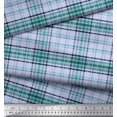 thumbnail image 2 of Soimoi Satin Silk Fabric Window Pane Check Print Sewing Fabric Yard 42 Inch Wide, 2 of 3