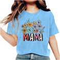 thumbnail image 4 of Meichang Mama Chemises pour Femmes Rétro à Fleurs Mama à Lettres Imprimées T-Shirt Fête des Mères Manches Courtes Col Rond T-Shirt Graphique Maman T-Shirt Décontracté Hauts, 4 of 7