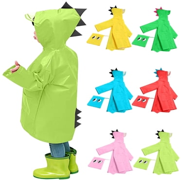 Sentmoon Rain Suits for Girls Waterproof Long Sleeve Rain Gear for Boys Waterproof with Print Breathable Boys and Girls Ponchos with Hood for Outdoor Activities 3 Years