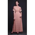 thumbnail image 4 of Bimba Robe Longue en Rayonne à Imprimé Lotus Floral, Taille Smockée, Fente Latérale, Robe pour Femme - Xxx-Grand, 4 of 6