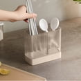 thumbnail image 4 of Wall Mounted Cutlery Rack with Drain Tray - 3 Compartment Organizer for Utensils, Knives, Spoons, and Chopsticks, 4 of 6