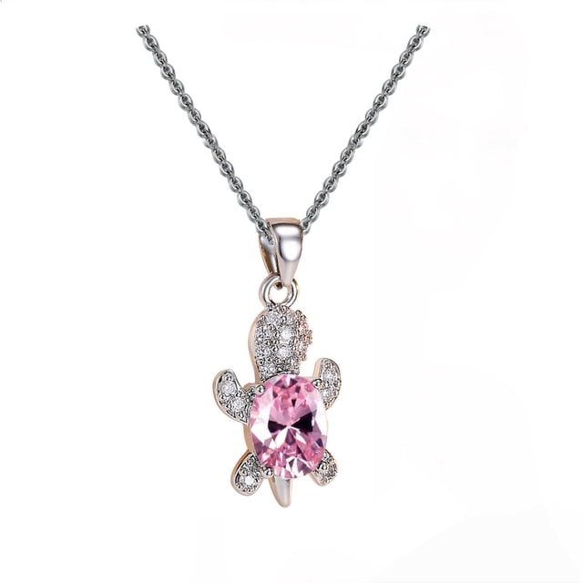 Openpig Collier Tortue Pierre de Naissance Bijoux pour Femmes Bleu Joli Traité