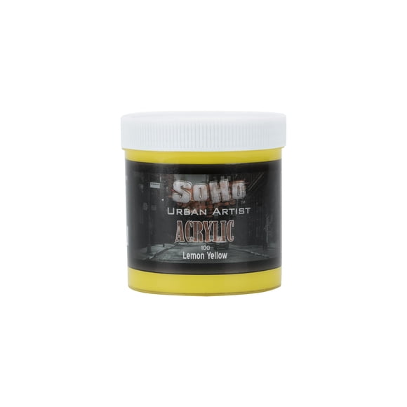 Soho Urban Artist Heavy Body Acrylic Paint - 500 ml Jar - Lemon Yellow - Thick, Rich Color, Excellent Coverage, Professional Quality - Artists Acrylic Paint